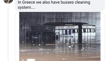 Di Yunani kami juga memiliki sistem pembersihan bus seperti ini. Foto: Screenshot Facebook