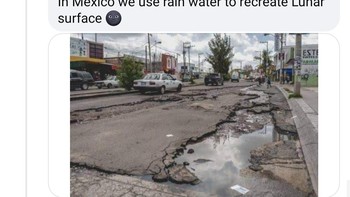 Di Meksiko kami menggunakan air hujan untuk menciptakan permukaan bulan. Foto: Screenshot Facebook