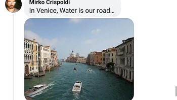 Di Venesia, air adalah jalan kami Foto: Screenshot Facebook