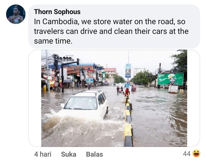 fotoinet kocak Ledek-ledekan Banjir Antar Negara, Ada Indonesia Juga