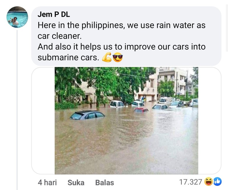 fotoinet kocak Ledek-ledekan Banjir Antar Negara, Ada Indonesia Juga