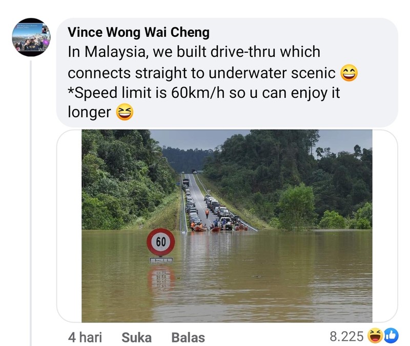 fotoinet kocak Ledek-ledekan Banjir Antar Negara, Ada Indonesia Juga