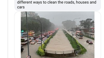 Di Singapura untuk hemat air, beberapa kali dala setahun kami punya cara berbeda untuk membersihkan jalan, rumah dan kendaraan. Foto: Screenshot Facebook