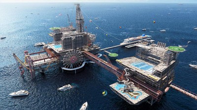 Canggihnya Arab Saudi, Kilang Minyak di Laut Disulap Jadi Disneyland