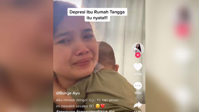 Viral di TikTok seorang wanita mengaku depresi karena menjadi ibu rumah tangga.