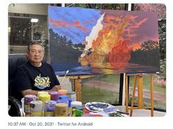 Kreativitas Netizen +62 Kagumi Lukisan Langit Senja SBY