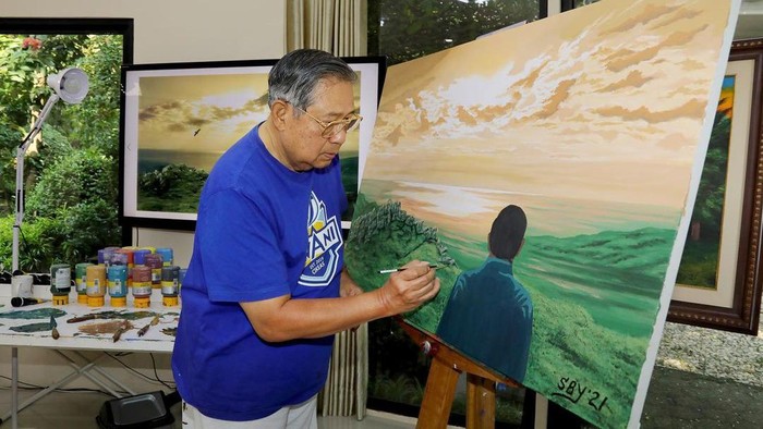 Hobi Baru SBY, Melukis Lukisan Pemandangan Hobi Baru SBY, Melukis Lukisan Pemandangan