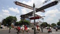 Puluhan sapi tunggang tersebut bergerak melewati Kraton Solo-Nonongan-jalan Slamet Riyadi-jalan Jenderal Sudirman depan balaikota dan kembali lagi ke lapangan Alun-Alun Utara.