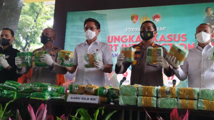Konferensi pers pengungkapan jaringan sabu Myanmar-RI oleh Bareskrim Polri