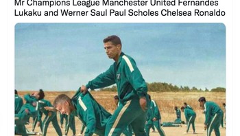 Ronaldo pun digambarkan menolong Ole Gunnar Solskjaer agar tak lagi membukukan hasil buruk. Foto: Twitter