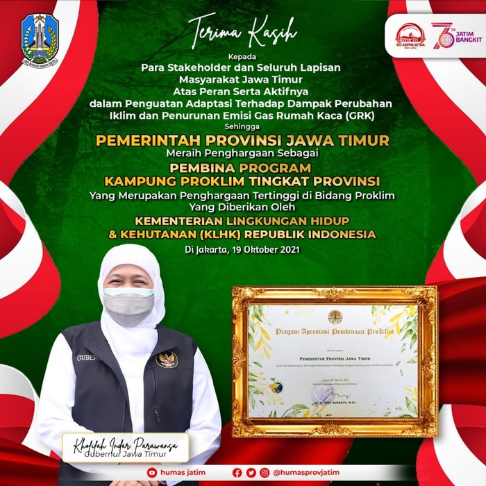 Penghargaan Proklim Jatim