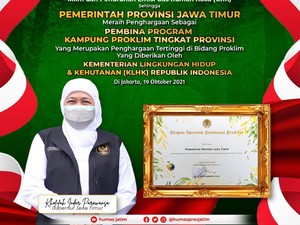 Pemprov Jawa Timur Raih Penghargaan Proklim 2021 dari KLHK