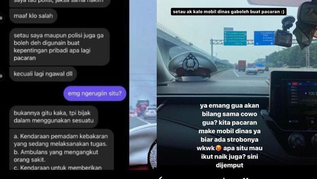Polisi pacaran di mobil dinas