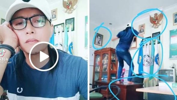 Viral Video Kepala Dusun Joget TikTok di Atas Meja Kades Nganjuk