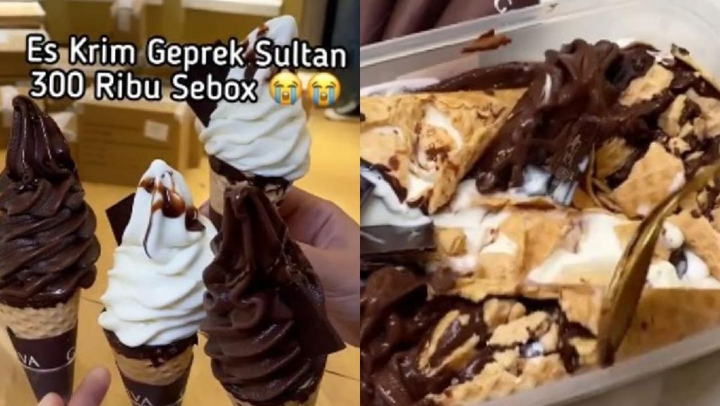 5 Kreasi Es Krim Geprek Viral, Ada yang Pakai Es Krim Sultan