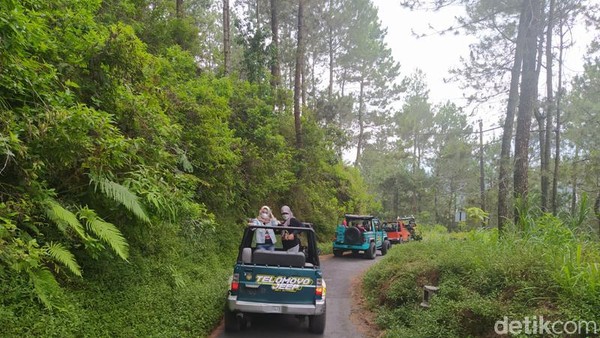 Pertama-tama, traveler akan dibawa naik jeep menuju ke Pesona Alam Grenden. Untuk Pesona Alam Grenden berada di lereng Gunung Merbabu. (Eko Susanto/detikTravel)
