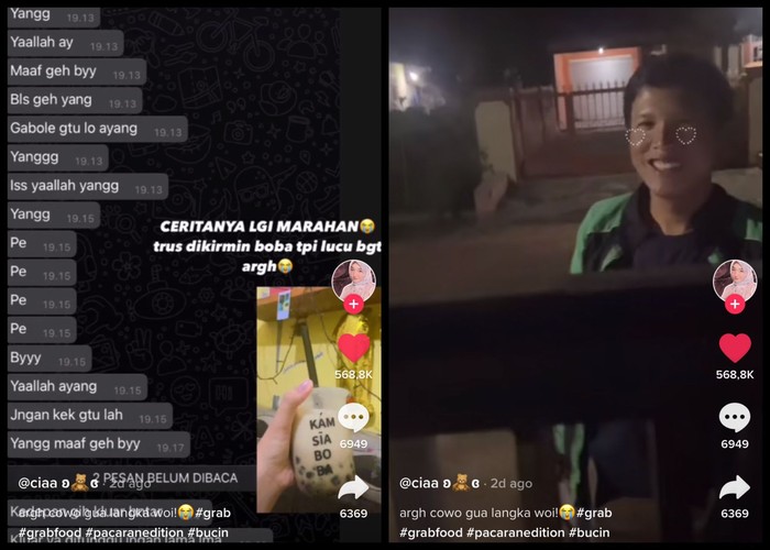 Pacarnya Ngambek, Pria Ini Kirim Boba dan Pesan Manis Lewat Ojol