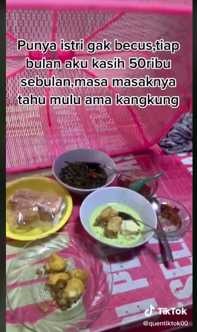 Beri Uang Belanja Rp 50 Ribu, Pria Ini Protes Hanya Dimasaki Tahu dan Kangkung