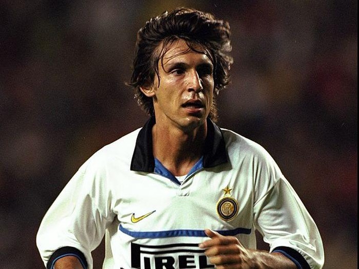 4 Aug 1998:  Andrea Pirlo of Inter Milan in action during the pre-season friendly against Liverpool at Anfield in Liverpool, England. Liverpool won 2-1.  \ Mandatory Credit: Clive Brunskill /Allsport