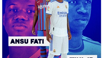 El Clasico saat ini Ansu Fati vs Vini Jr. Gimana netizen? Foto: Internet
