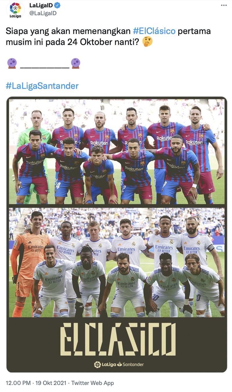 El Clasico malam ini untuk pertama kali tersaji tanpa ada Lionel Messi dan Cristiano Ronaldo, hanya ada Barcelona vs Real Madrid.