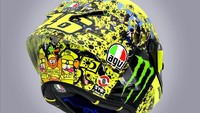 Detail lainnya, di grafis helm khusus ini menampilkan gambar kerumunan penggemar Rossi di tribun penonton. Foto: MotoGP.com