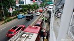 Kecelakaan TransJ vs TransJ, Tol Dalkot-Jalan MT Haryono Macet