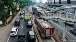 Kecelakaan TransJ vs TransJ, Tol Dalkot-Jalan MT Haryono Macet