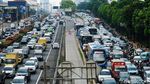 Kecelakaan TransJ vs TransJ, Tol Dalkot-Jalan MT Haryono Macet