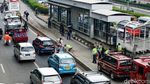 Kecelakaan TransJ vs TransJ, Tol Dalkot-Jalan MT Haryono Macet