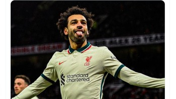 Mo Salah benar-benar tak bisa dihentikan sekarang. Foto: Twitter