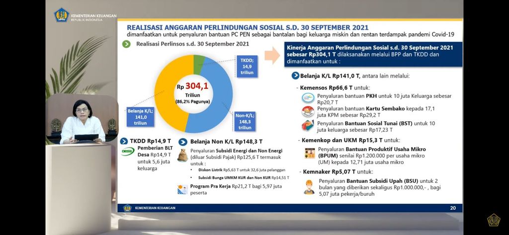Menteri Keuangan Sri Mulyani memberikan keterangan pers mengenai APBN KiTa (Tangkapan Layar Youtube Kemenkeu RI)
