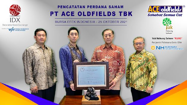 Produsen kuas PT Ace Oldfields Tbk (KUAS) resmi tercatat di BEI, 25 Oktober 2021, dok BEI.