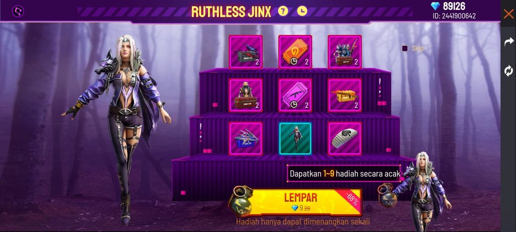Event Free Fire Suguhkan Harga Murah untuk Bundle Ruthless Jinx