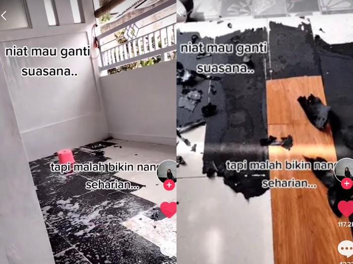 Lantai rumah Merry. Lantai rumah Merry.