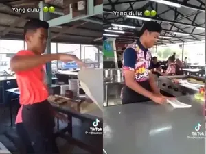 Penjual Roti Canai Ini Pamer Atraksi Memutar Adonan yang Pikat Perhatian
