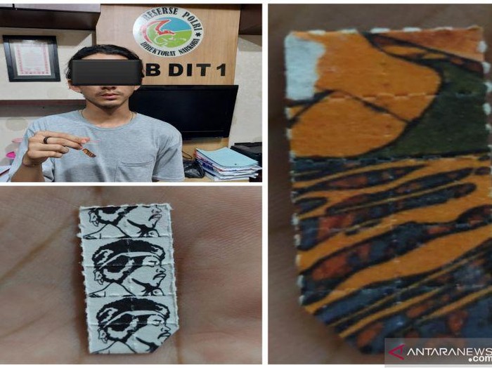 Polisi mengungkap narkoba berbentuk prangko di Banjarmasin.