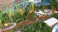 Wahana ini merupakan kemitraan taman Six Flags Mountain dengan Warner Bross. (Six Flags Entertainment)