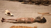 Arica atau kota pelabuhan di Chili Utara yang berbatasan dengan Peru, dibangun di atas bukit pasir di Gurun Atacama, gurun terkering di dunia. Namun, jauh sebelum kota pesisir itu didirikan pada abad ke-16, kawasan tersebut sudah dihuni orang-orang Chinchorro. Getty Images  