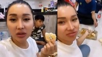 Hobi makan gorengan sampai nasi bungkus, Lucinta memang tak pernah jaim dengan kebiasaan makannya. Foto: Instagram Lucinta Luna