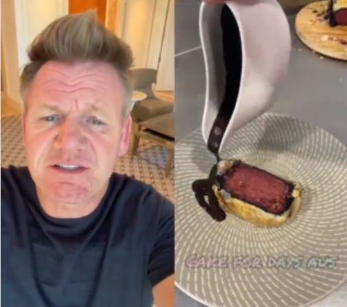 Gordon Ramsay memberikan kritik tajam pada seorang baker yang membuat kue 'beef wellington'.