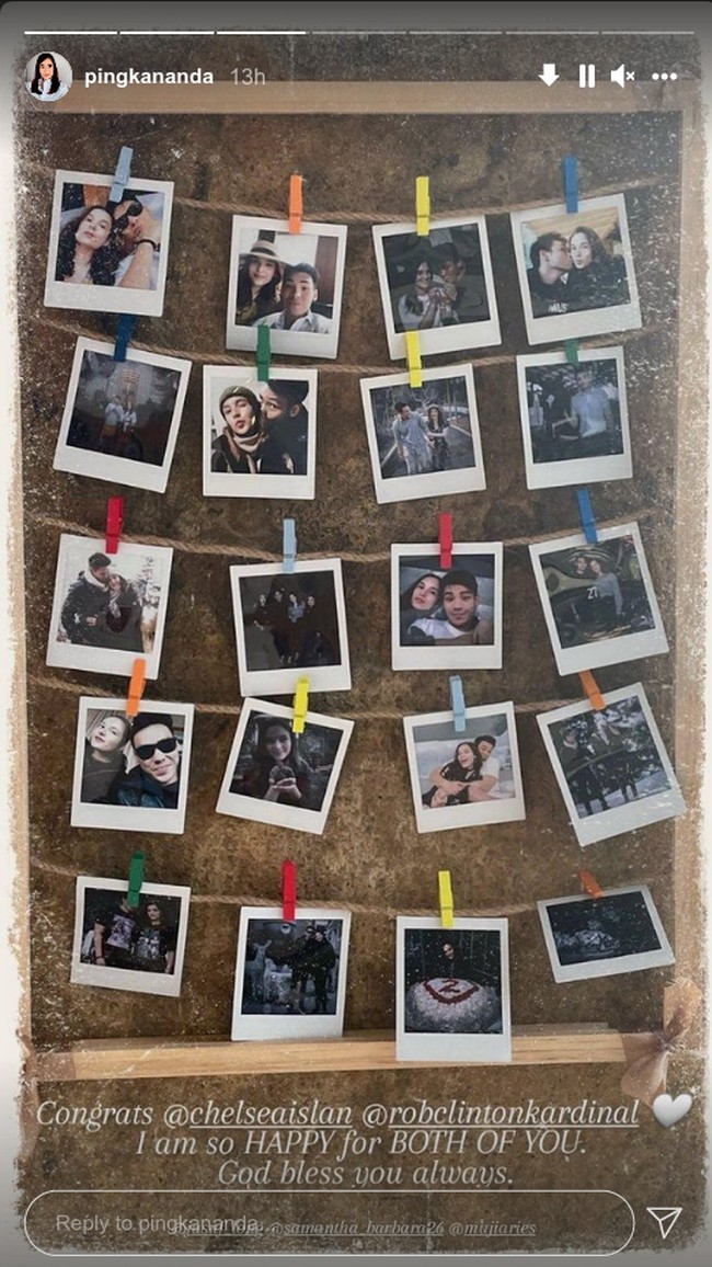 Berikut kumpulan momen romantis Chelsea Islan dan Rob Clinton Kardinal yang menjadi bagian dari acara lamaran mereka. Foto: Instagram @pinkananda