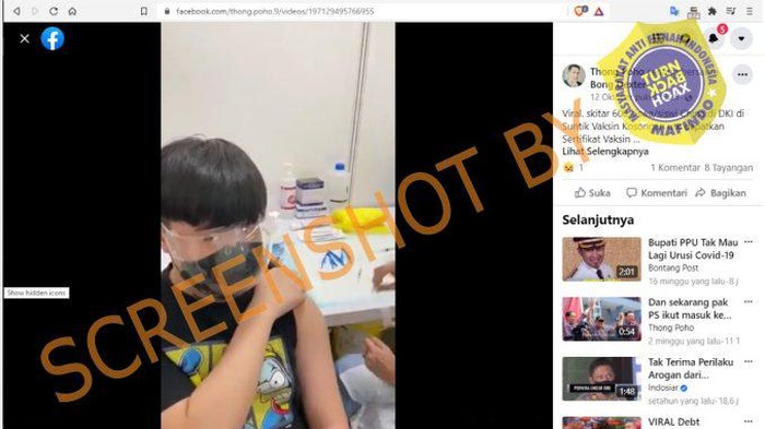 Viral sebuah hoax yang mengatakan ada 600 pelajar China di DKI Jakarta yang diberikan vaksin kosong. Narasi yang dituliskan dalam unggahan tersebut berbau provokatif dan menakut-nakuti.

