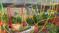 Wonder Woman Flight Courage akan memiliki trek sepanjang 1 km dengan ketinggian 39 meter. Penurunan tajamnya mencapai 87 derajat dan kecepatannya hingga 58 meter per jam. (Six Flags Magic Mountain)