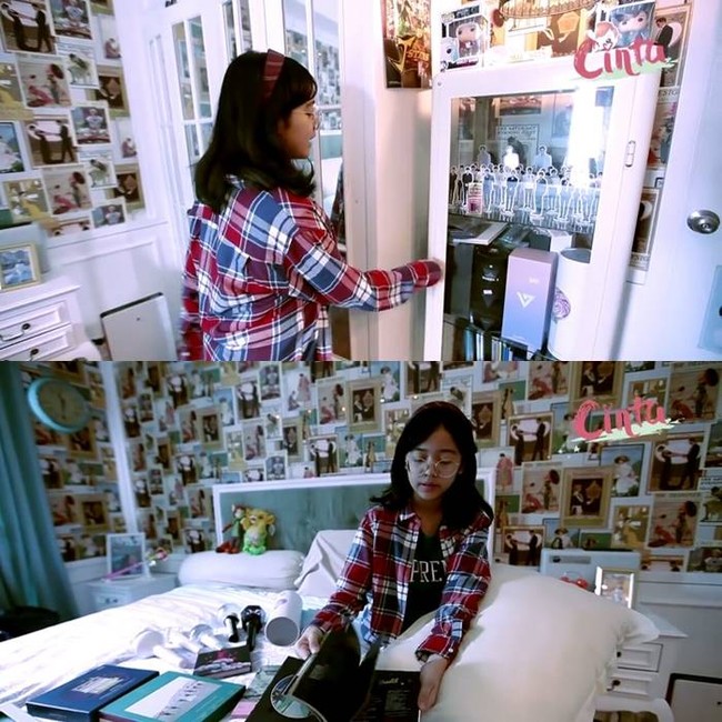 Cinta Kuya, putri Uya Kuya, pun nge-fans berat dengan K-Pop. Ia juga memiliki lemari khusus untuk menyimpan memorabilia K-Pop. (Foto: YouTube)