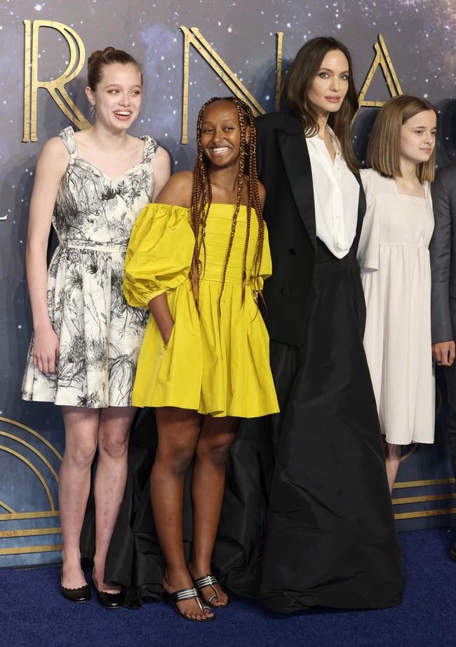 Penampilan Shiloh belakangan semakin sering tertangkap kamera karena ia tampil di acara premier film ibunya. Dari sana, terlihat tranformasi gaya Shiloh yang dulu dikenal tomboy dan berambut pendek. Penampilannya pun jadi sorotan karena kini terlihat jauh lebih feminin. Foto: Tim P. Whitby/Getty Images/Tim P. Whitby