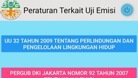 Dalam aplikasi uji emisi terdapat peraturan yang mengatakan asetiap kendaraan wajib melakuakn uji emisi. Foto: doc. Aplikasi e-ujiemisi