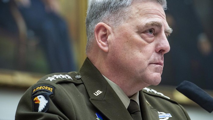 Chairman of the Joint Chiefs of Staff Gen. Mark Milley testifies before the House Armed Services Committee on the conclusion of military operations in Afghanistan and plans for future counterterrorism operations on Wednesday, Sept. 29, 2021, on Capitol Hill in Washington. (Rod Lamkey/Pool via AP)