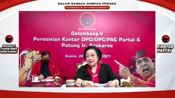Megawati saat Webinar PDIP