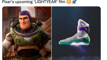 Berbagai hal seputar film ini pun diperbincangkan termasuk Buzz akan mengenakan sepatu khusus Nike. Foto: Twitter